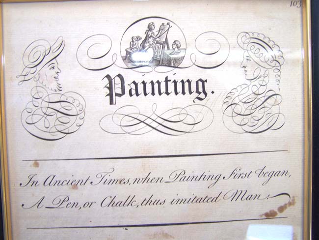 A Charming 18th century engraving entitled "Painting" printed in London in 1741